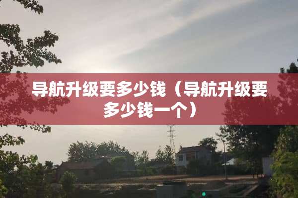 导航升级要多少钱（导航升级要多少钱一个）