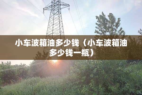 小车波箱油多少钱（小车波箱油多少钱一瓶）