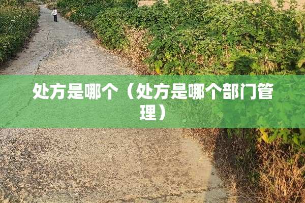 处方是哪个（处方是哪个部门管理）