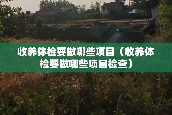 收养体检要做哪些项目（收养体检要做哪些项目检查）