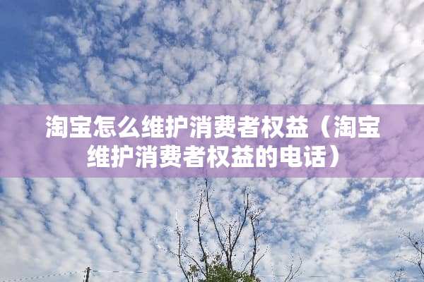 淘宝怎么维护消费者权益（淘宝维护消费者权益的电话）