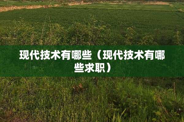 现代技术有哪些（现代技术有哪些求职）