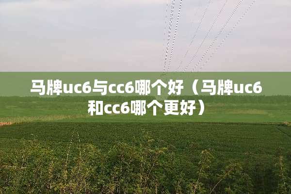 马牌uc6与cc6哪个好（马牌uc6和cc6哪个更好）