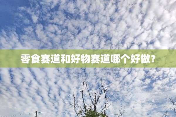 零食赛道和好物赛道哪个好做？