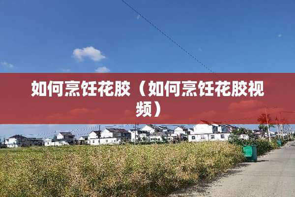 如何烹饪花胶（如何烹饪花胶视频）