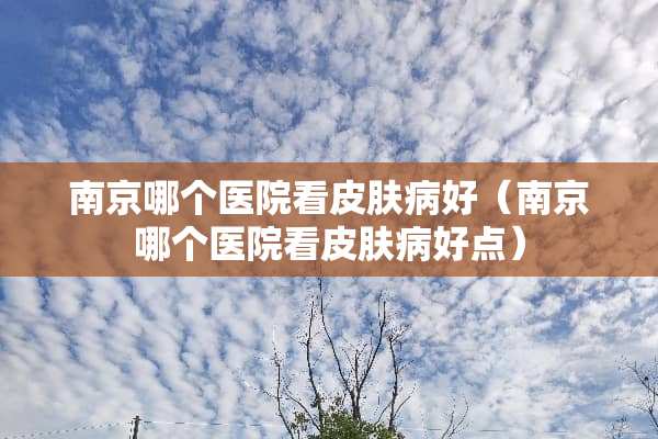 南京哪个医院看皮肤病好（南京哪个医院看皮肤病好点）