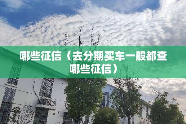 哪些征信（去分期买车一般都查哪些征信）