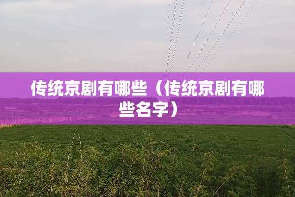 传统京剧有哪些（传统京剧有哪些名字）