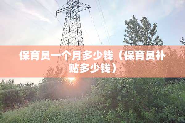 保育员一个月多少钱（保育员补贴多少钱）