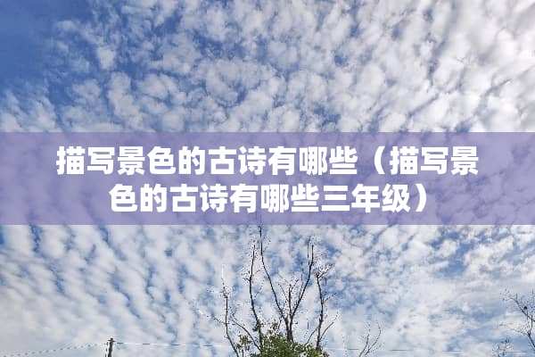 描写景色的古诗有哪些（描写景色的古诗有哪些三年级）