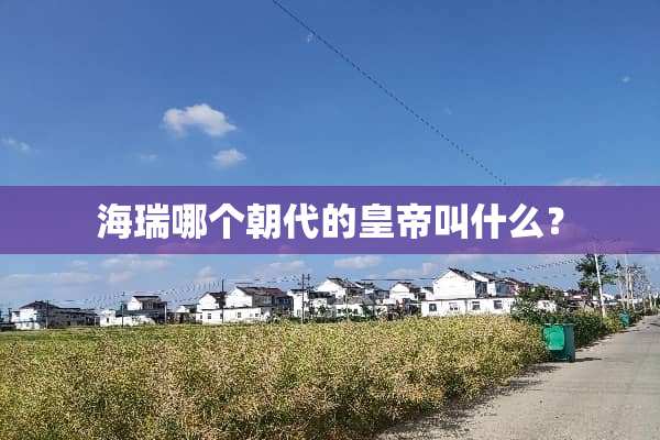 海瑞哪个朝代的皇帝叫什么？