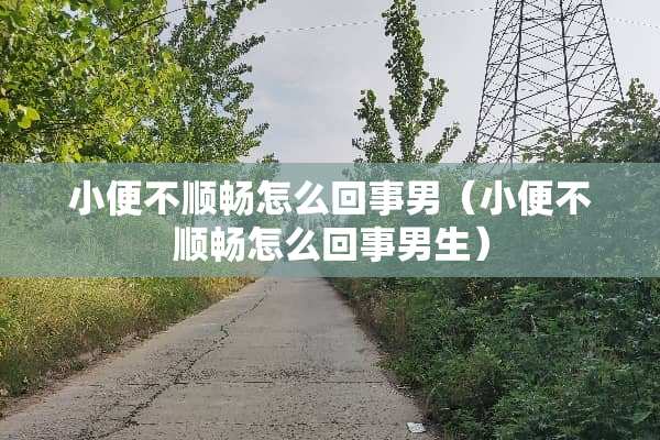 小便不顺畅怎么回事男（小便不顺畅怎么回事男生）