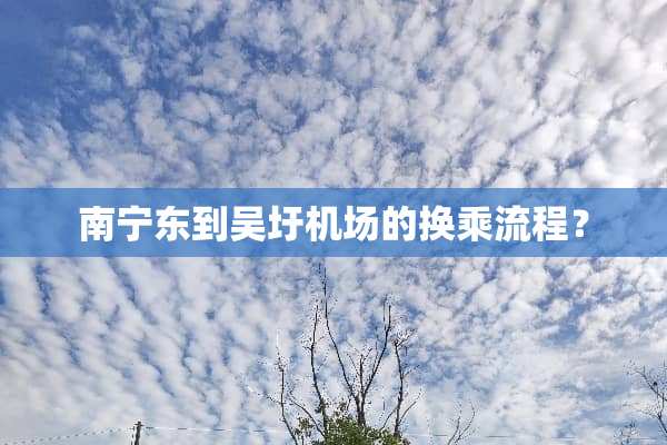 南宁东到吴圩机场的换乘流程？
