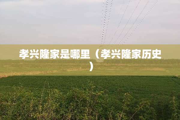 孝兴隆家是哪里（孝兴隆家历史）
