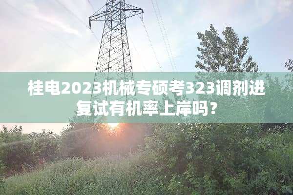 桂电2023机械专硕考323调剂进复试有机率上岸吗？