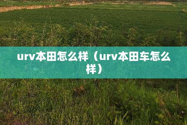 urv本田怎么样（urv本田车怎么样）