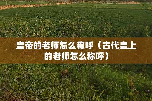 皇帝的老师怎么称呼（古代皇上的老师怎么称呼）