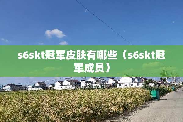 s6skt冠军皮肤有哪些（s6skt冠军成员）
