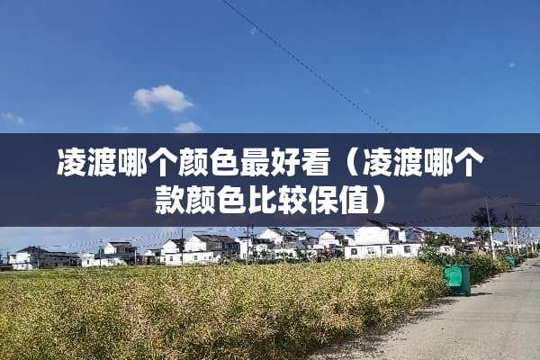 凌渡哪个颜色最好看（凌渡哪个款颜色比较保值）