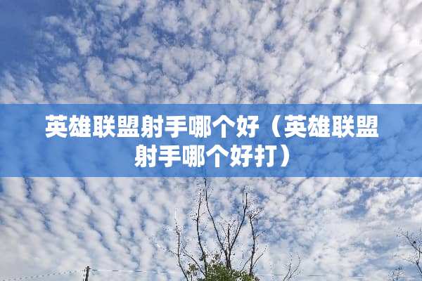 英雄联盟射手哪个好（英雄联盟射手哪个好打）
