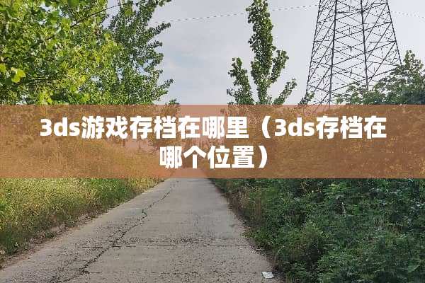 3ds游戏存档在哪里（3ds存档在哪个位置）