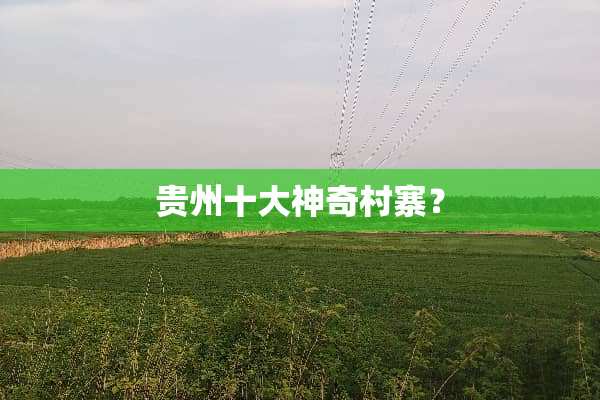 贵州十大神奇村寨？