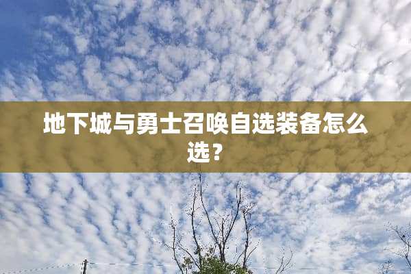 **城与勇士召唤自选装备怎么选？
