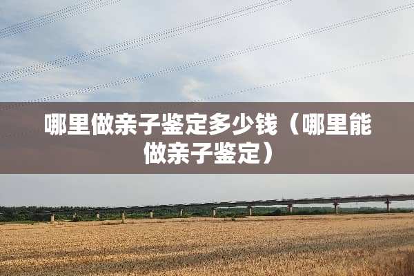 哪里做亲子鉴定多少钱（哪里能做亲子鉴定）