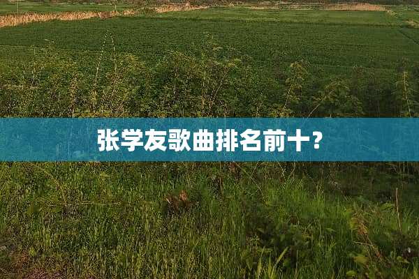 张学友歌曲排名前十？
