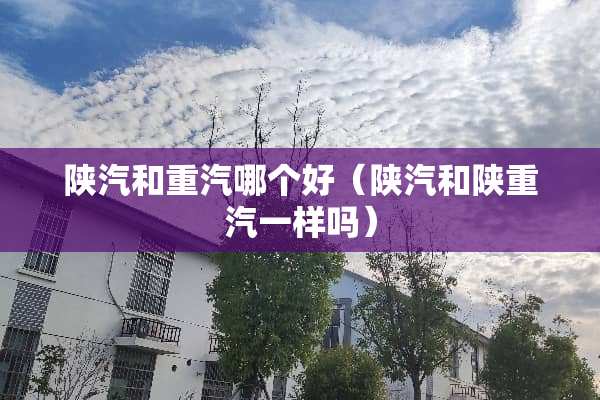 陕汽和重汽哪个好（陕汽和陕重汽一样吗）