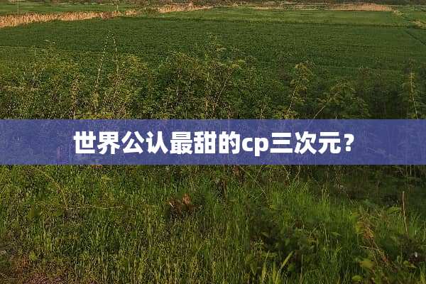 世界公认最甜的cp三次元？