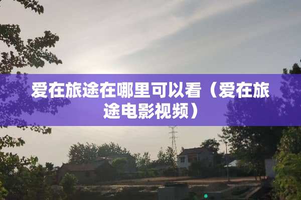 爱在旅途在哪里可以看（爱在旅途电影视频）