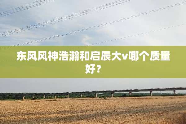 东风风神浩瀚和启辰大v哪个质量好？