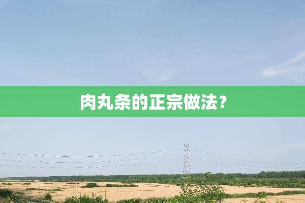 肉丸条的正宗做法？
