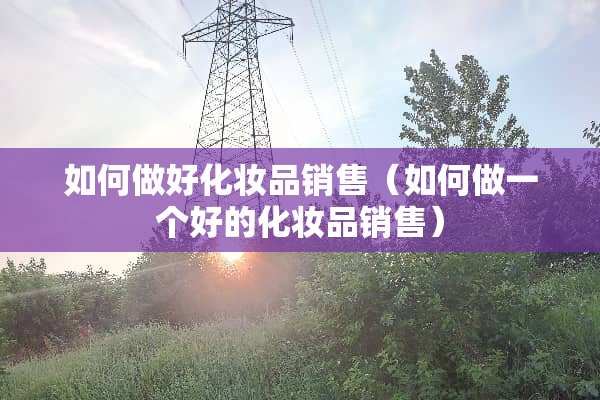 如何做好化妆品销售（如何做一个好的化妆品销售）