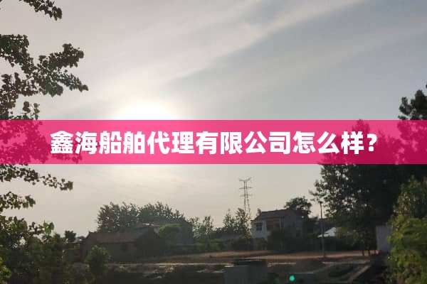 鑫海船舶代理有限公司怎么样？