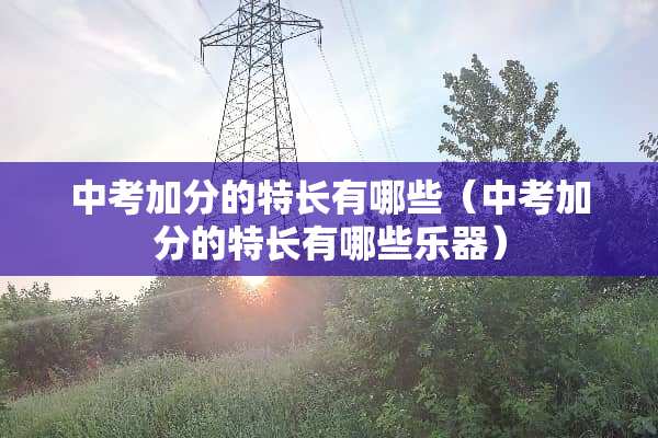 中考加分的特长有哪些（中考加分的特长有哪些乐器）