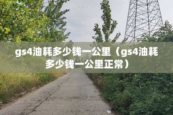 gs4油耗多少钱一公里（gs4油耗多少钱一公里正常）