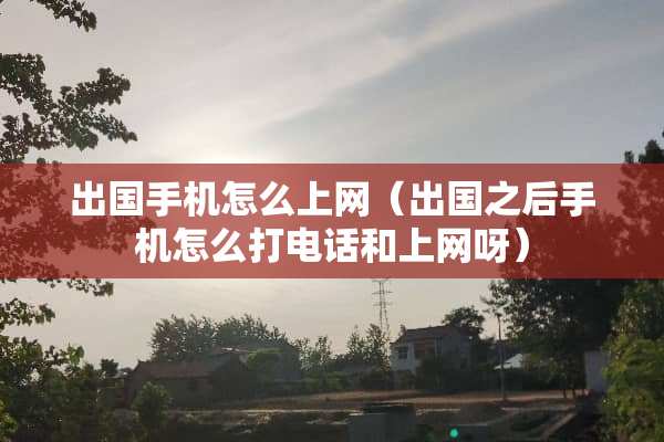 出国手机怎么上网（出国之后手机怎么打电话和上网呀）