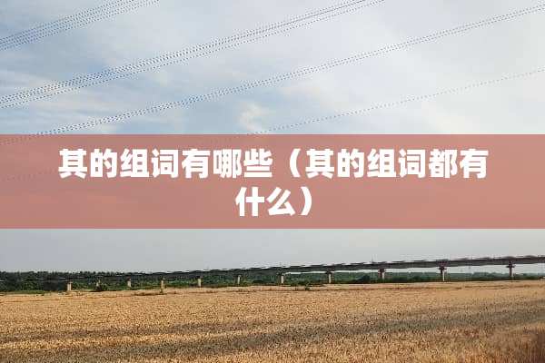 其的组词有哪些（其的组词都有什么）