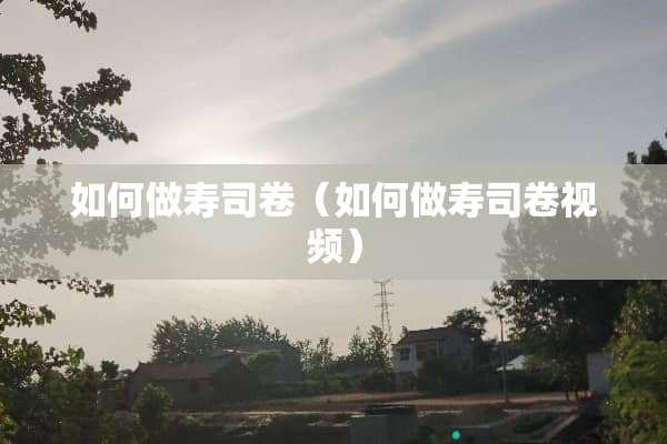 如何做寿司卷（如何做寿司卷视频）