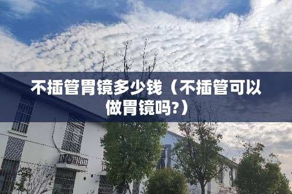 不插管胃镜多少钱（不插管可以做胃镜吗?）