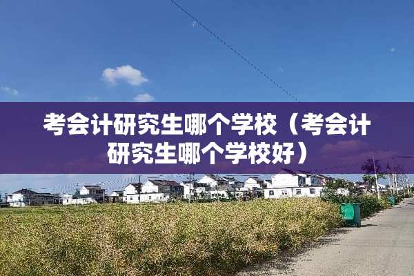 考会计研究生哪个学校（考会计研究生哪个学校好）