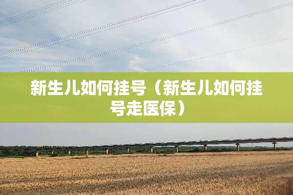 新生儿如何挂号（新生儿如何挂号走医保）