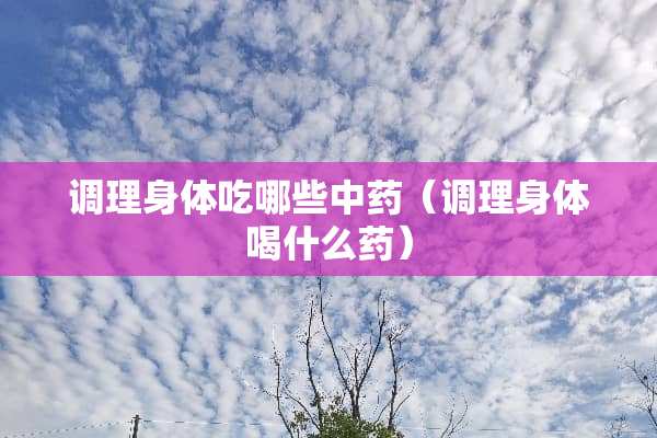 调理身体吃哪些中药（调理身体喝什么药）