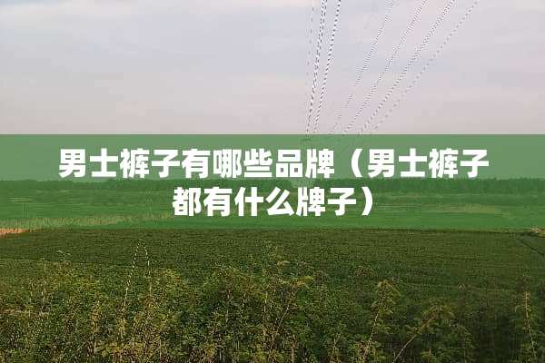 男士裤子有哪些品牌（男士裤子都有什么牌子）