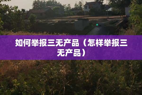 如何举报三无产品（怎样举报三无产品）
