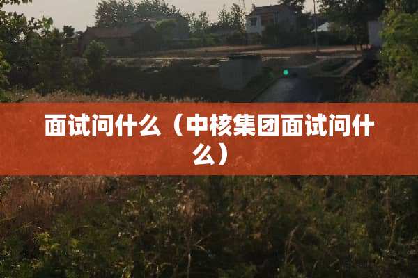 面试问什么（中核集团面试问什么）