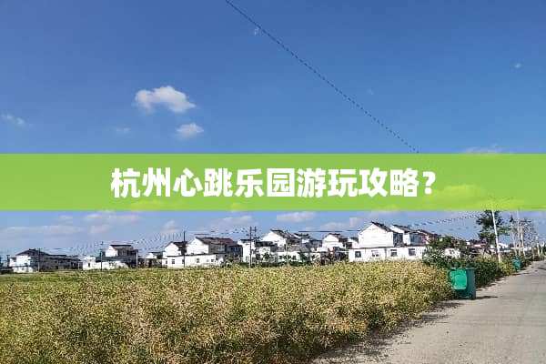 杭州心跳乐园游玩攻略？