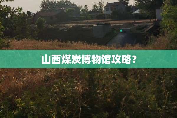 山西煤炭博物馆攻略？